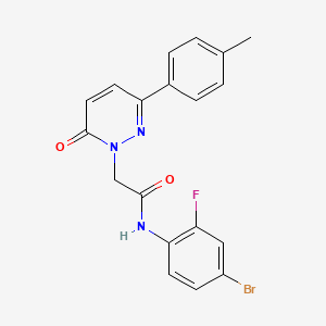 molecular formula C19H15BrFN3O2 B14871599 N-(4-bromo-2-fluorophenyl)-2-(6-oxo-3-(p-tolyl)pyridazin-1(6H)-yl)acetamide 