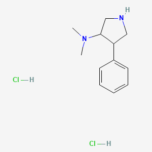 molecular formula C12H20Cl2N2 B1487198 N,N-Dimethyl-4-phenyl-3-pyrrolidinamine dihydrochloride CAS No. 2206969-00-6