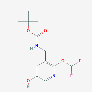 molecular formula C12H16F2N2O4 B1487214 Tert-butyl ((2-(difluoromethoxy)-5-hydroxypyridin-3-yl)methyl)carbamate CAS No. 2231676-72-3