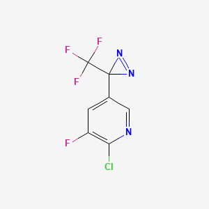 molecular formula C7H2ClF4N3 B1487215 2-氯-3-氟-5-(3-(三氟甲基)-3H-二氮杂环丙烯-3-基)吡啶 CAS No. 2231676-86-9