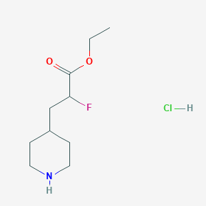 molecular formula C10H19ClFNO2 B14872185 Ethyl 2-fluoro-3-(piperidin-4-yl)propanoate hydrochloride 
