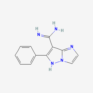 molecular formula C12H11N5 B1487219 6-phenyl-1H-imidazo[1,2-b]pyrazole-7-carboximidamide CAS No. 2098026-81-2