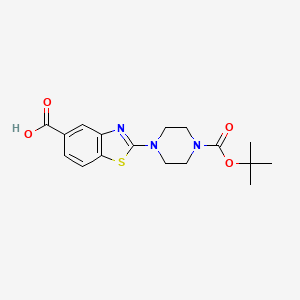 molecular formula C17H21N3O4S B1487223 2-(4-(tert-Butoxycarbonyl)piperazin-1-yl)benzo[d]thiazole-5-carboxylic acid CAS No. 2231675-61-7