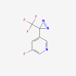 molecular formula C7H3F4N3 B1487224 3-Fluoro-5-(3-(trifluoromethyl)-3H-diazirin-3-yl)pyridine CAS No. 2231675-72-0