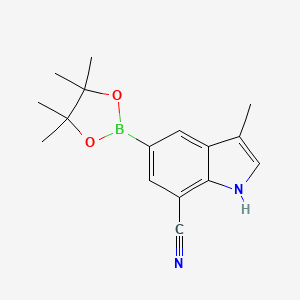 molecular formula C16H19BN2O2 B1487228 3-methyl-5-(4,4,5,5-tetramethyl-1,3,2-dioxaborolan-2-yl)-1H-indole-7-carbonitrile CAS No. 2103353-09-7