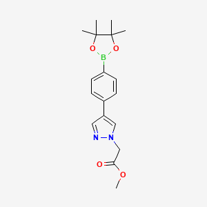 {4-[4-(4,4,5,5-Tetramethyl-[1,3,2]dioxaborolan-2-yl)-phenyl]-pyrazol-1-yl}-acetic acid methyl ester
