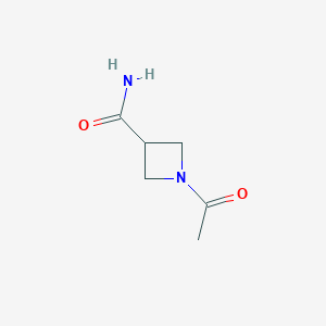 molecular formula C6H10N2O2 B14872620 1-Acetylazetidine-3-carboxamide 