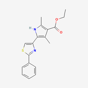 molecular formula C18H18N2O2S B14872688 ethyl 2,4-dimethyl-5-(2-phenyl-1,3-thiazol-4-yl)-1H-pyrrole-3-carboxylate 