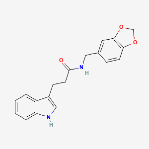 molecular formula C19H18N2O3 B14872726 N-(1,3-benzodioxol-5-ylmethyl)-3-(1H-indol-3-yl)propanamide 