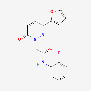molecular formula C16H12FN3O3 B14872756 N-(2-fluorophenyl)-2-(3-(furan-2-yl)-6-oxopyridazin-1(6H)-yl)acetamide 