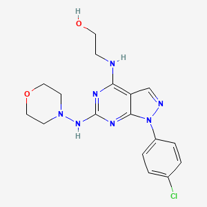 molecular formula C17H20ClN7O2 B14872759 2-((1-(4-chlorophenyl)-6-(morpholinoamino)-1H-pyrazolo[3,4-d]pyrimidin-4-yl)amino)ethanol 