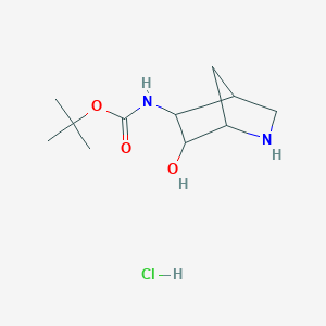 tert-Butyl 6-hydroxy-2-azabicyclo[2.2.1]hept-5-ylcarbamate hydrochloride