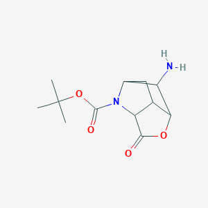 tert-Butyl 9-amino-4-oxo-5-oxa-2-azatricyclo[4.2.1.0~3,7~]nonane-2-carboxylate