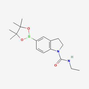 molecular formula C17H25BN2O3 B1487290 N-ethyl-5-(tetramethyl-1,3,2-dioxaborolan-2-yl)-2,3-dihydro-1H-indole-1-carboxamide CAS No. 2246868-49-3