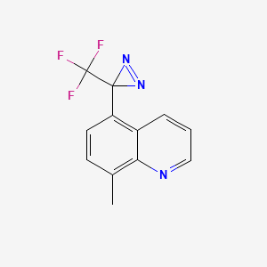 molecular formula C12H8F3N3 B1487298 5-(3-(Trifluoromethyl)-3H-diazirin-3-yl)-8-methylquinoline CAS No. 2231672-99-2