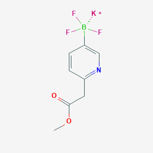 molecular formula C8H8BF3KNO2 B14872998 Potassium trifluoro(6-(2-methoxy-2-oxoethyl)pyridin-3-yl)borate 