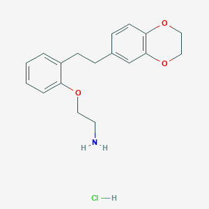 molecular formula C18H22ClNO3 B1487326 (2-{2-[2-(2,3-Dihydro-1,4-benzodioxin-6-yl)ethyl]phenoxy}ethyl)amine hydrochloride CAS No. 2202948-97-6