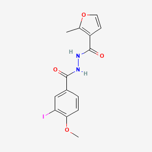 molecular formula C14H13IN2O4 B14873312 N'-(3-iodo-4-methoxybenzoyl)-2-methylfuran-3-carbohydrazide 