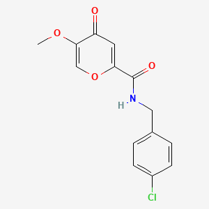 molecular formula C14H12ClNO4 B14873328 N-(4-chlorobenzyl)-5-methoxy-4-oxo-4H-pyran-2-carboxamide 