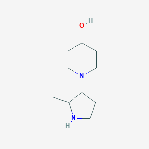 molecular formula C10H20N2O B1487334 1-(2-Methyl-3-pyrrolidinyl)-4-piperidinol CAS No. 2168856-02-6