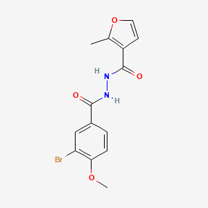molecular formula C14H13BrN2O4 B14873481 N'-(3-bromo-4-methoxybenzoyl)-2-methylfuran-3-carbohydrazide 