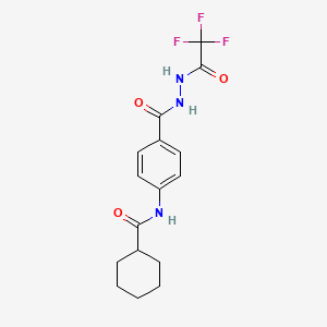 molecular formula C16H18F3N3O3 B14873536 N-(4-{[2-(trifluoroacetyl)hydrazinyl]carbonyl}phenyl)cyclohexanecarboxamide 