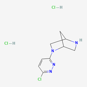 molecular formula C9H13Cl3N4 B1487358 2-(6-Chloro-3-pyridazinyl)-2,5-diazabicyclo[2.2.1]heptane dihydrochloride CAS No. 2203017-02-9