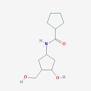 molecular formula C12H21NO3 B14873583 N-(3-hydroxy-4-(hydroxymethyl)cyclopentyl)cyclopentanecarboxamide 