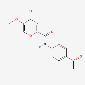 molecular formula C15H13NO5 B14873604 N-(4-acetylphenyl)-5-methoxy-4-oxo-4H-pyran-2-carboxamide 