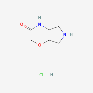 molecular formula C6H11ClN2O2 B1487365 Hexahydropyrrolo[3,4-b][1,4]oxazin-3(2H)-one hydrochloride CAS No. 2204053-89-2