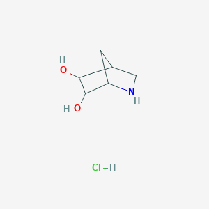 molecular formula C6H12ClNO2 B1487380 2-Azabicyclo[2.2.1]heptane-5,6-diol hydrochloride CAS No. 2197410-71-0