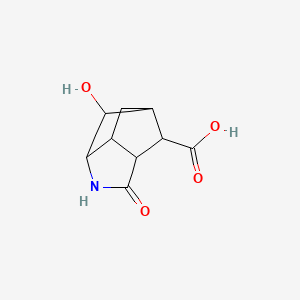 molecular formula C9H11NO4 B1487387 2-Hydroxy-5-oxo-4-azatricyclo[4.2.1.0~3,7~]nonane-9-carboxylic acid 