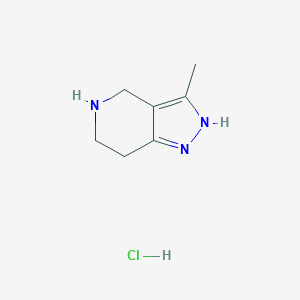 molecular formula C7H12ClN3 B1487392 3-Methyl-4,5,6,7-tetrahydro-1H-pyrazolo[4,3-c]pyridine hydrochloride CAS No. 733757-76-1