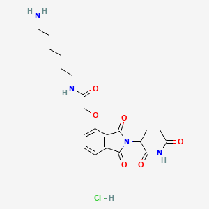 molecular formula C21H27ClN4O6 B1487394 N-(6-Aminohexyl)-2-((2-(2,6-dioxopiperidin-3-yl)-1,3-dioxoisoindolin-4-yl)oxy)acetamide hydrochloride CAS No. 2376990-31-5