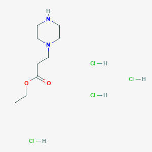 molecular formula C9H22Cl4N2O2 B1487395 Ethyl 3-(1-piperazinyl)propanoate dihydrochloride CAS No. 2203069-94-5