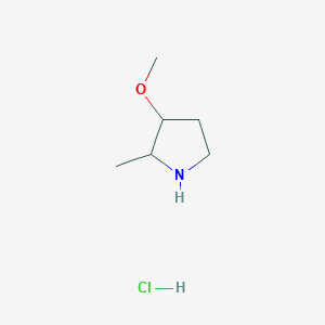 molecular formula C6H14ClNO B1487396 3-Methoxy-2-methylpyrrolidine hydrochloride CAS No. 2203069-99-0