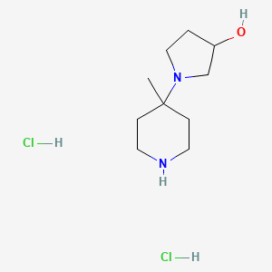 molecular formula C10H22Cl2N2O B1487406 1-(4-Methyl-4-piperidinyl)-3-pyrrolidinol dihydrochloride CAS No. 2208785-56-0