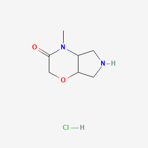 molecular formula C7H13ClN2O2 B1487409 4-Methylhexahydropyrrolo[3,4-b][1,4]oxazin-3(2H)-one hydrochloride CAS No. 2203842-34-4
