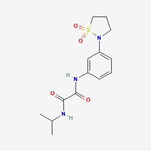 molecular formula C14H19N3O4S B14874095 N1-(3-(1,1-dioxidoisothiazolidin-2-yl)phenyl)-N2-isopropyloxalamide 