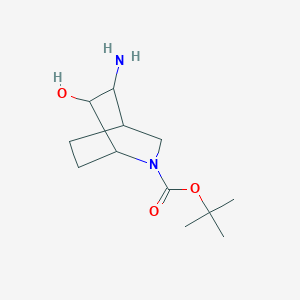 molecular formula C12H22N2O3 B1487410 tert-Butyl 5-amino-6-hydroxy-2-azabicyclo[2.2.2]octane-2-carboxylate CAS No. 2168025-59-8