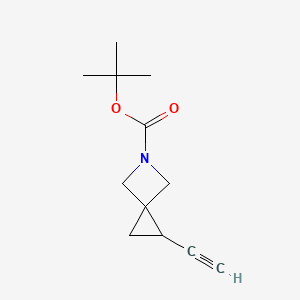 molecular formula C12H17NO2 B14874102 Tert-butyl 1-ethynyl-5-azaspiro[2.3]hexane-5-carboxylate 