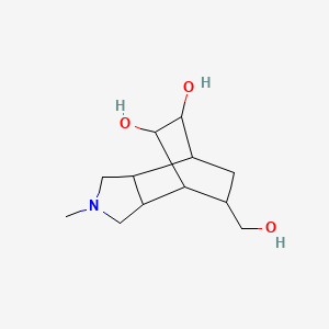 molecular formula C12H21NO3 B1487415 10-(Hydroxymethyl)-4-methyl-4-azatricyclo[5.2.2.0~2,6~]undecane-8,9-diol 
