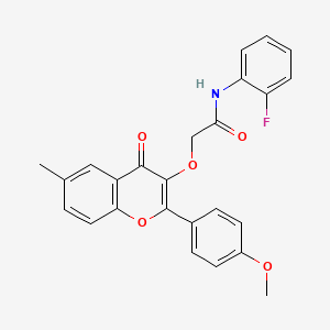 molecular formula C25H20FNO5 B14874173 N-(2-fluorophenyl)-2-((2-(4-methoxyphenyl)-6-methyl-4-oxo-4H-chromen-3-yl)oxy)acetamide 