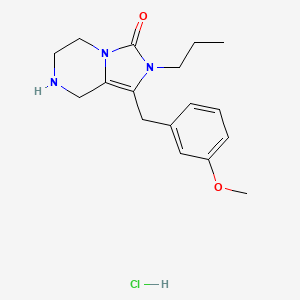 molecular formula C17H24ClN3O2 B1487419 1-(3-Methoxybenzyl)-2-propyl-5,6,7,8-tetrahydroimidazo[1,5-a]pyrazin-3(2H)-one hydrochloride CAS No. 2208273-28-1