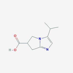 molecular formula C10H14N2O2 B1487421 3-Isopropyl-6,7-dihydro-5H-pyrrolo[1,2-a]imidazole-6-carboxylic acid CAS No. 2167135-54-6