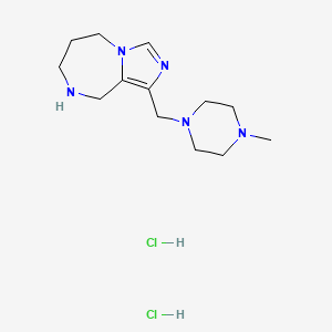 molecular formula C13H25Cl2N5 B1487422 1-[(4-Methyl-1-piperazinyl)methyl]-6,7,8,9-tetrahydro-5H-imidazo[1,5-a][1,4]diazepine dihydrochloride CAS No. 2203842-80-0