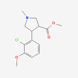 molecular formula C14H18ClNO3 B14874244 Methyl 4-(2-chloro-3-methoxyphenyl)-1-methylpyrrolidine-3-carboxylate 