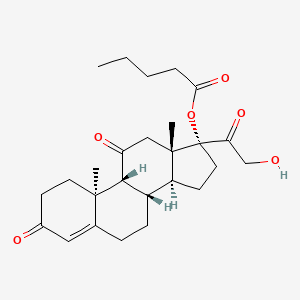 molecular formula C26H36O6 B1487426 [(8S,9R,10S,13S,14S,17R)-17-(2-hydroxyacetyl)-10,13-dimethyl-3,11-dioxo-1,2,6,7,8,9,12,14,15,16-decahydrocyclopenta[a]phenanthren-17-yl] pentanoate CAS No. 136370-31-5