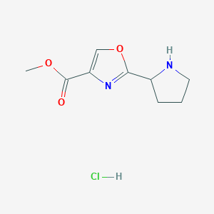 molecular formula C9H13ClN2O3 B1487430 Methyl 2-(2-pyrrolidinyl)-1,3-oxazole-4-carboxylate hydrochloride CAS No. 2206824-49-7