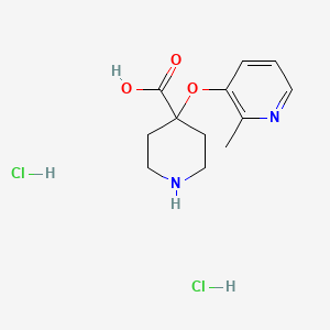 molecular formula C12H18Cl2N2O3 B1487432 4-[(2-Methyl-3-pyridinyl)oxy]-4-piperidinecarboxylic acid dihydrochloride CAS No. 2206264-79-9